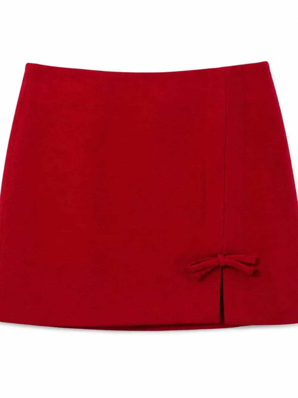 ASTR The Label Sophie Red Bow Slit Mini Skirt XS | NWT